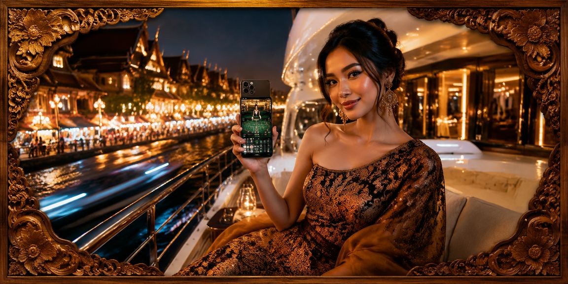 Model menggunakan aplikasi kasino dan taruhan olahraga di smartphone dengan tampilan modern