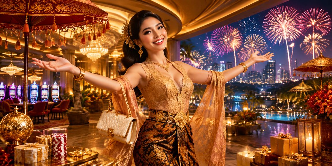Suasana festival malam hari yang semarak mencerminkan gairah taruhan dan hiburan di hubtoto