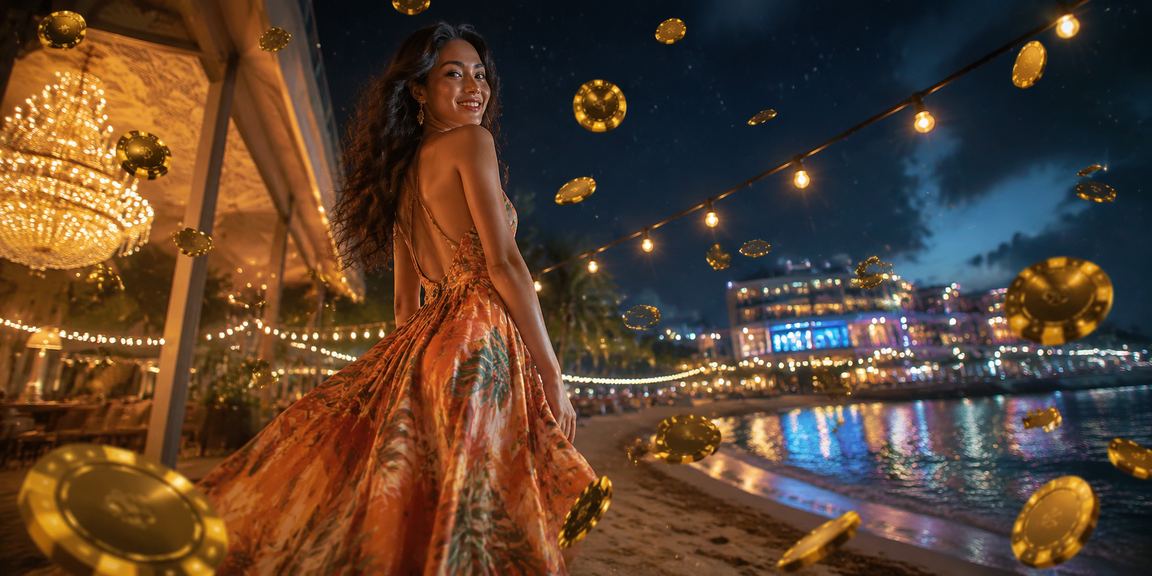 Pemain santai di tepi pantai menikmati taruhan dan program reward lewat ponsel
