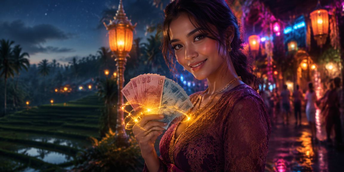 Tampilan neon berwarna-warni menggambarkan cashback dan hadiah reward yang menarik dan eksklusif